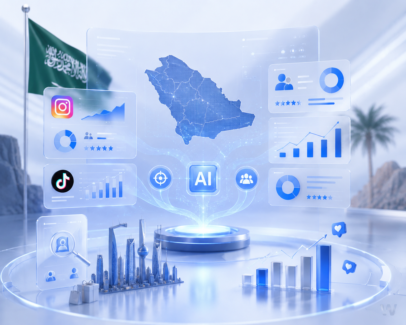 AI influencer marketing and audience behavior analysis visualization for Saudi digital marketing campaigns