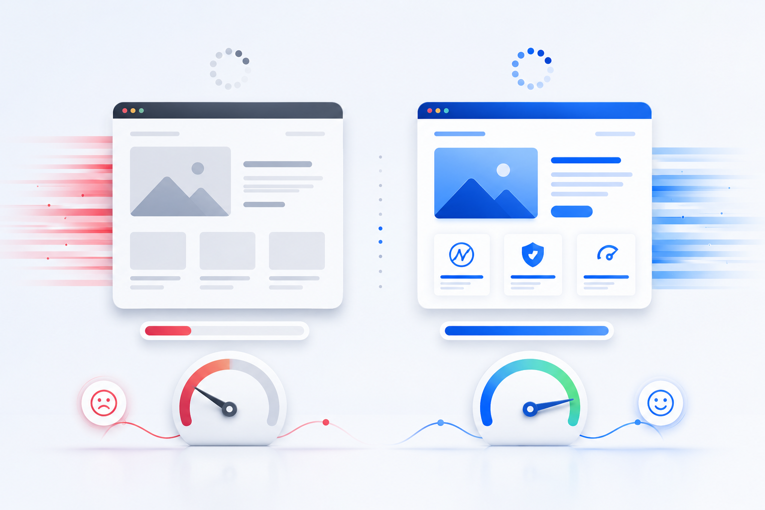 Fast vs slow website loading experience