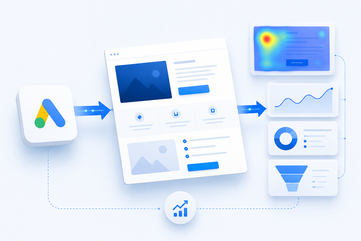 User experience and landing page optimization illustration