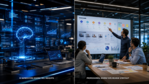 AI and human collaborative marketing workflow