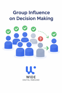 إنفوجرافيك يوضح تأثير المجموعة على اتخاذ القرار