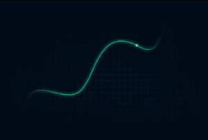 Exponential compounding growth curve rising steadily