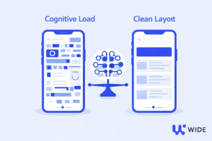 تصميم يوضح الفرق بين واجهة معقدة وواجهة بسيطة
